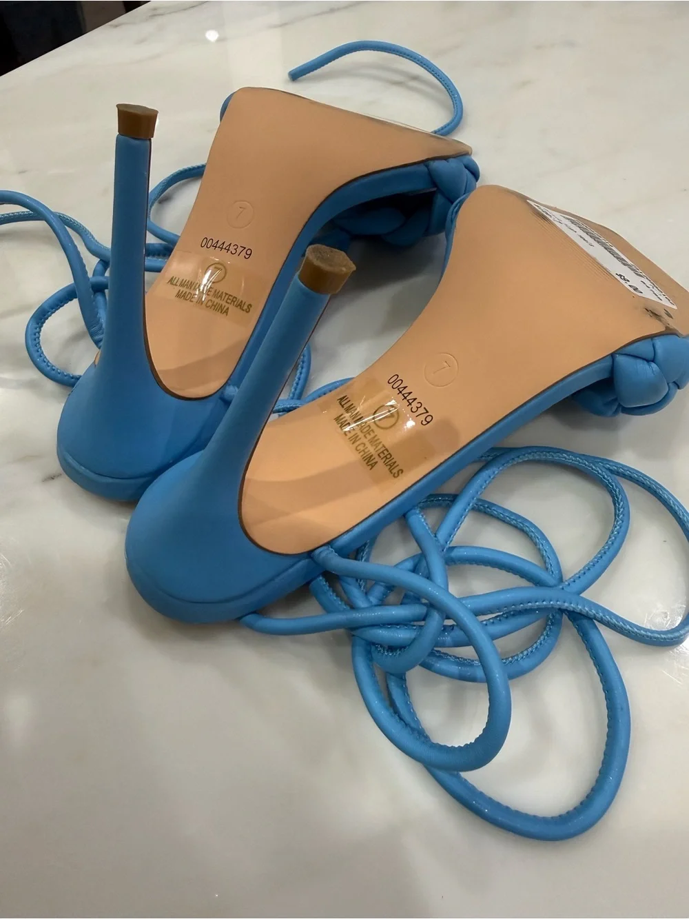 Olivia Blue Braided Strap Heeled Sandals